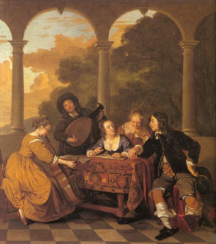 Loo, Jacob van Musical Party on a Terrace oil painting picture
